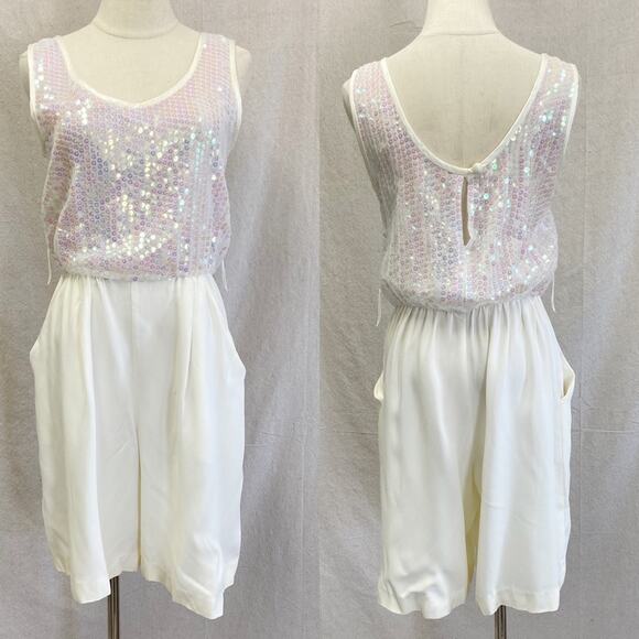 Vintage 90s JR Nites crepe evening/formal sequin romper/blazer set small-medium - Picture 7 of 14